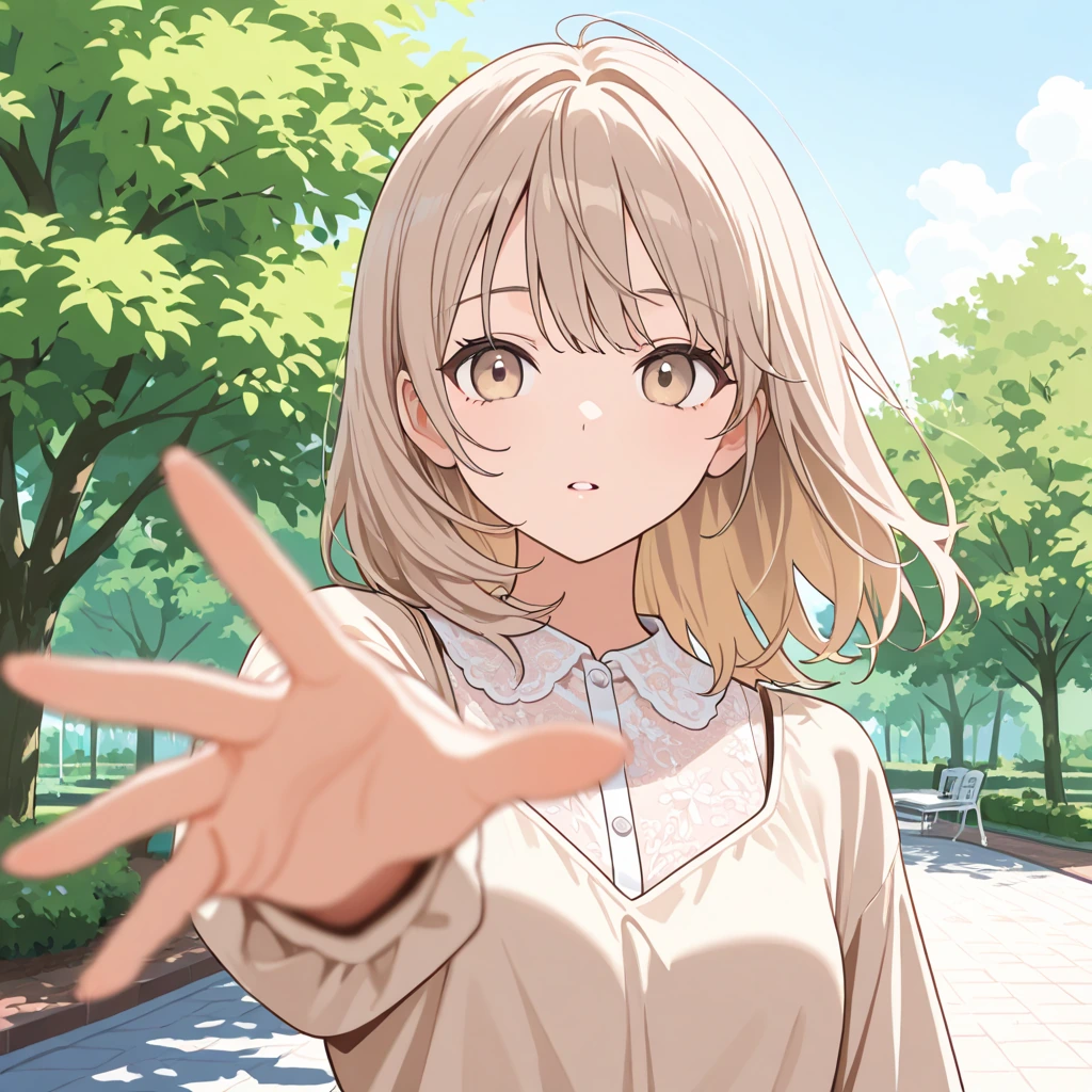 前景ぼかしの女性サンプル