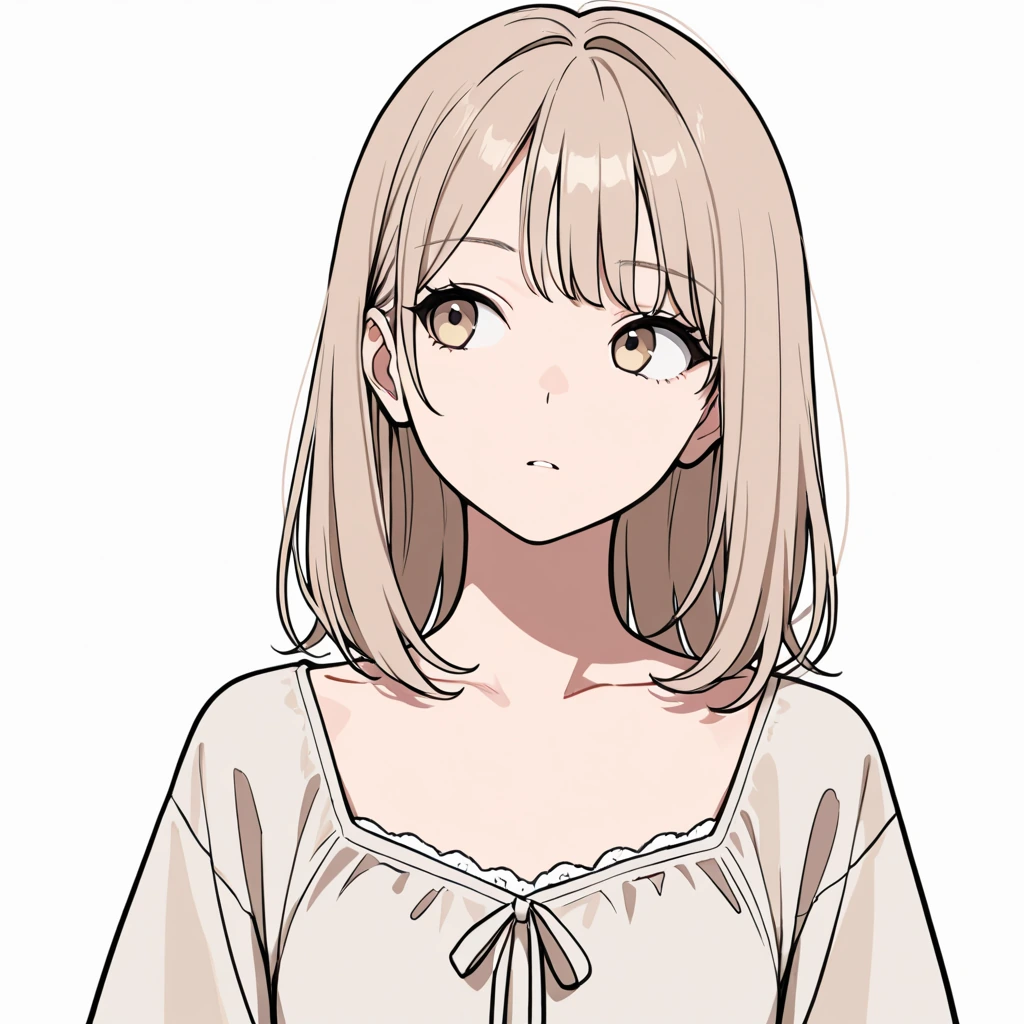 横を見るの女性サンプル