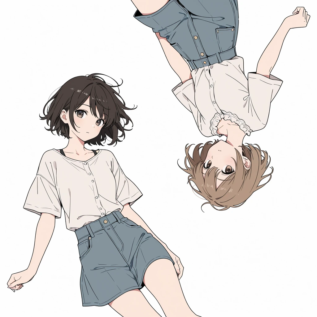 回転対称構図の女性サンプル