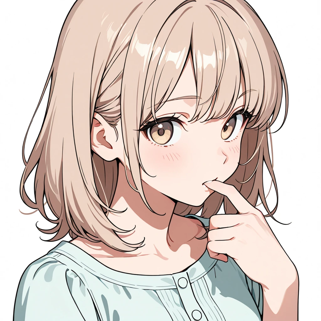 指を噛むの女性サンプル