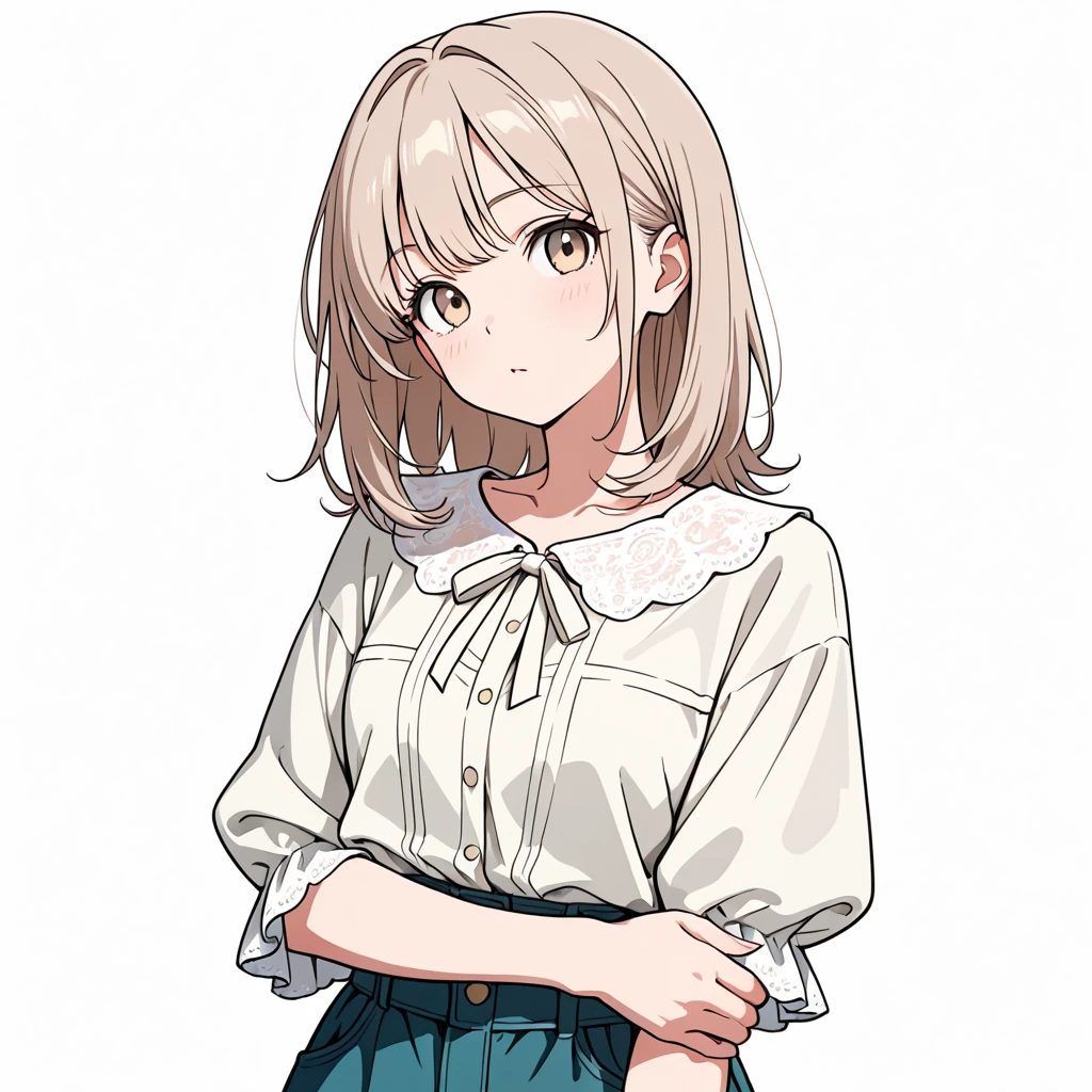 自分の腕に手の女性サンプル