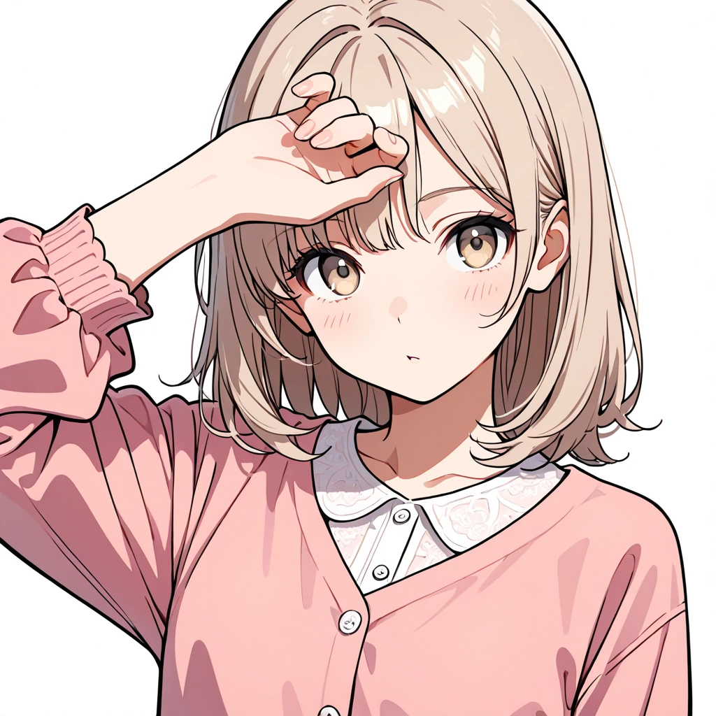 額に手の女性サンプル