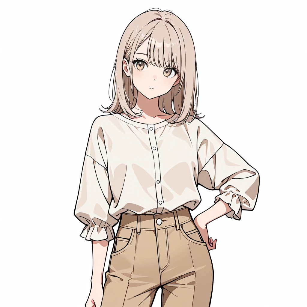 腰に片手の女性サンプル