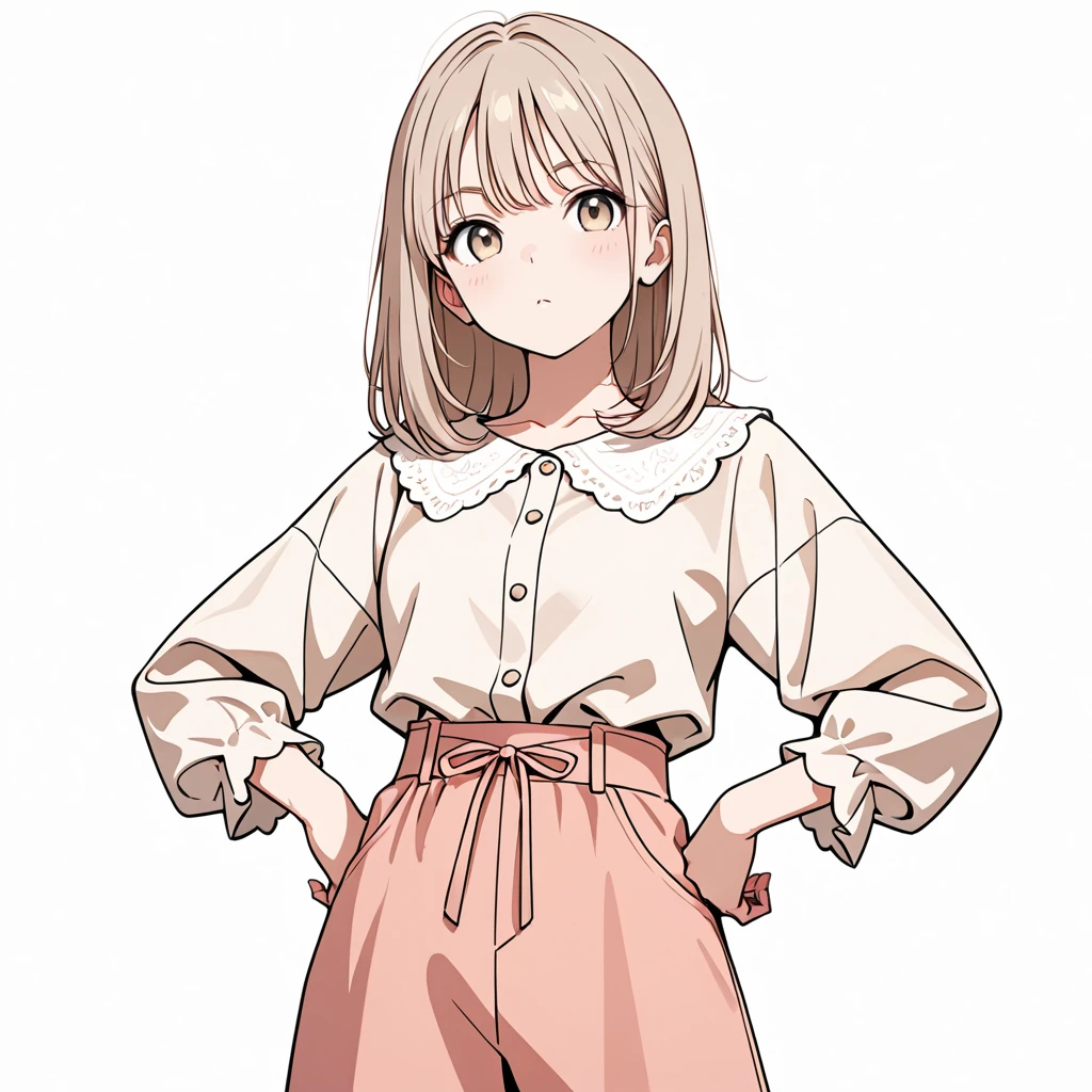 腰に両手の女性サンプル