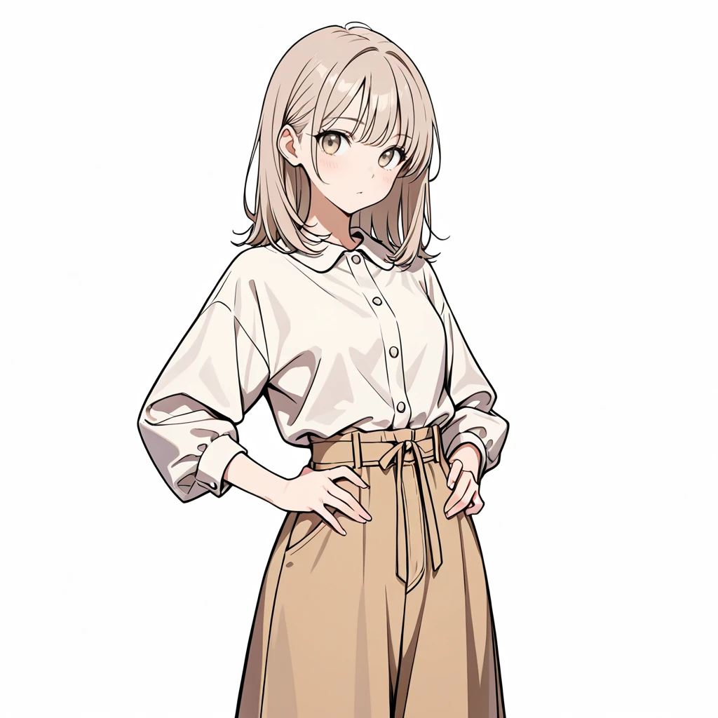 ウエストに両手の女性サンプル