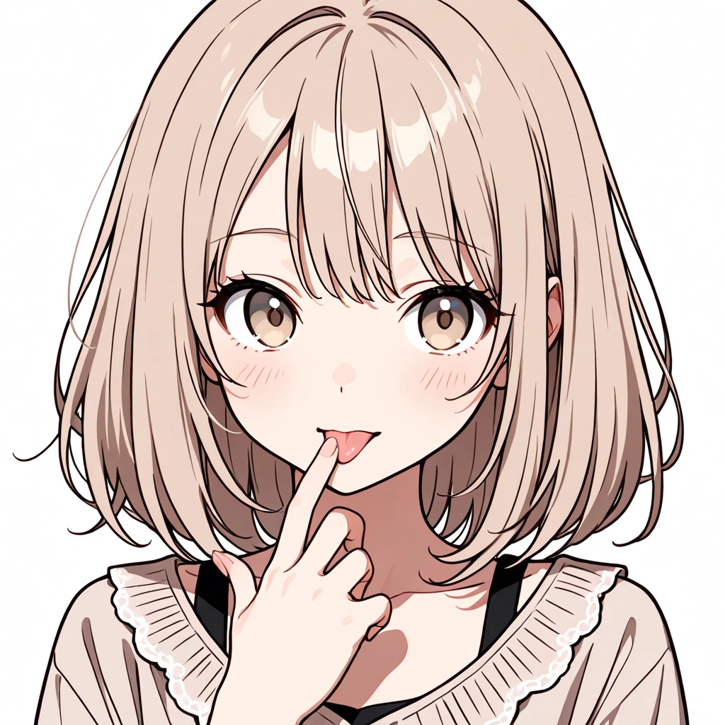 指を舐めるの女性サンプル