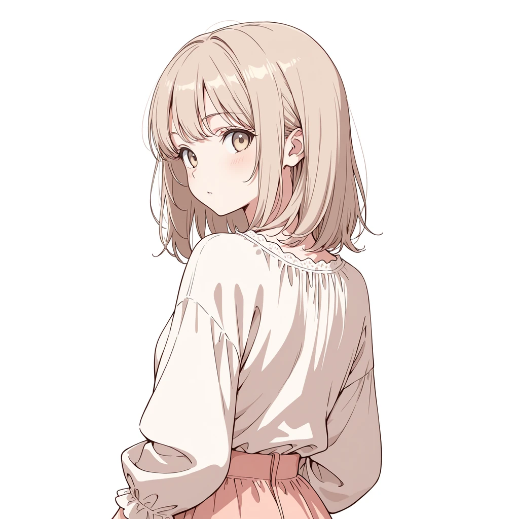 振り返るの女性サンプル