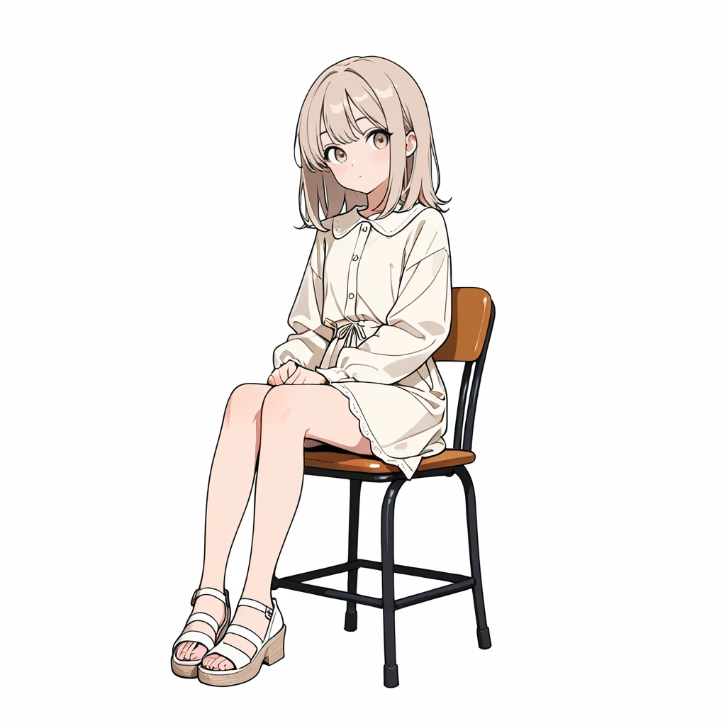 椅子に座るの女性サンプル