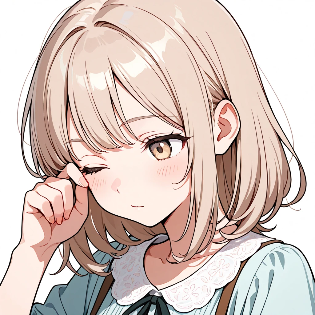 目をこするの女性サンプル