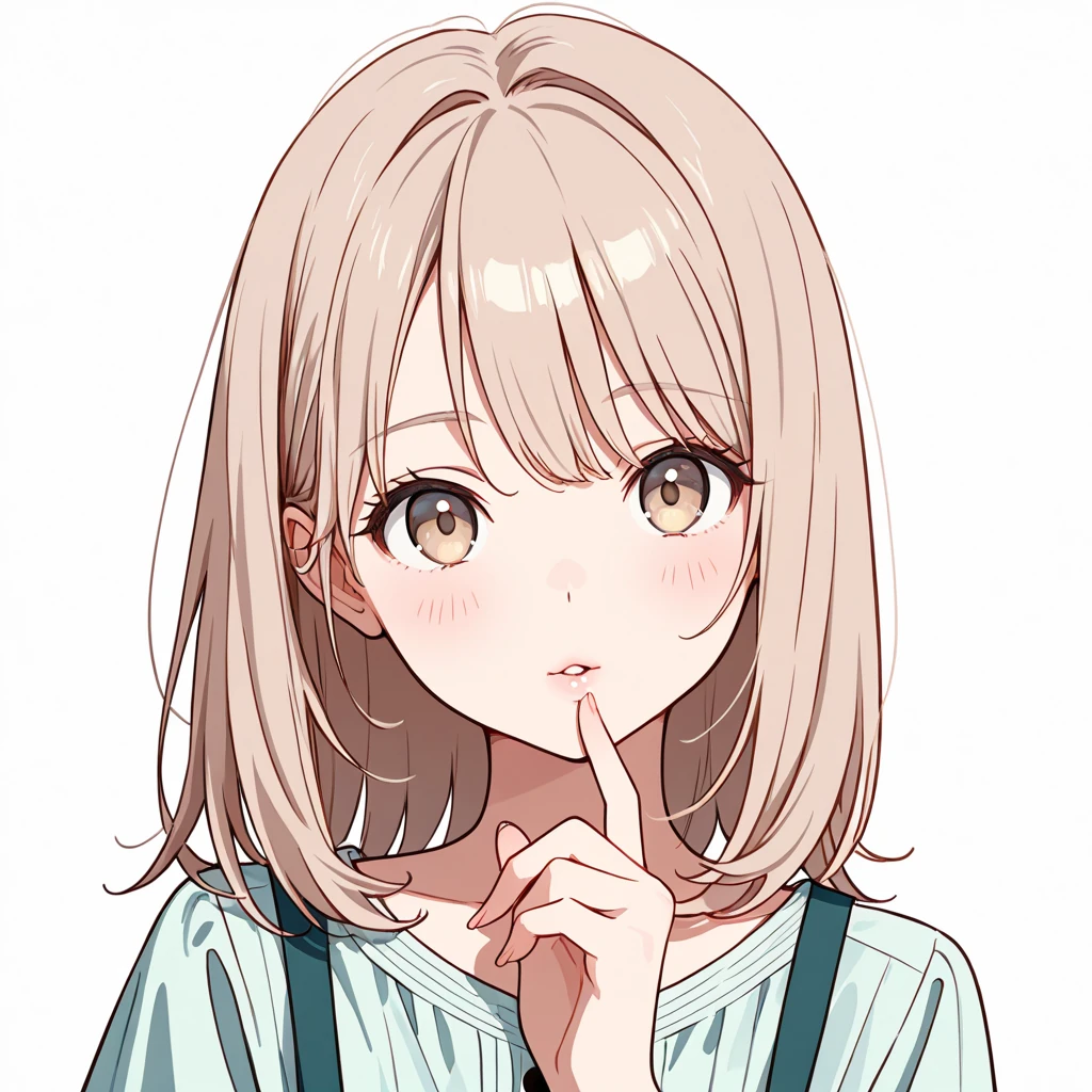 唇に触れるの女性サンプル